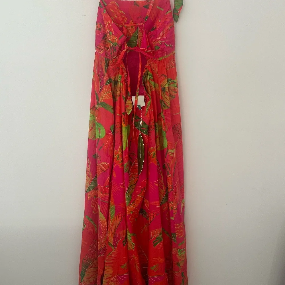 Farm Rio Orange Ombre Forest Maxi Dress - Picture 5 of 7